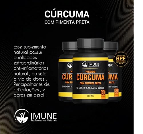 Cúrcuma + Pimenta Preta - Premium - 60 Cápsulas - 550mg