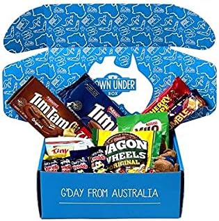 Australian Chocolate Gift Box - Tim Tam, Milo, Violet Crumbles, Cherry Ripe, Caramello Koala, Freddo Frog, Wagon Wheel, Fantales, Tiny Teddies by Down Under Box