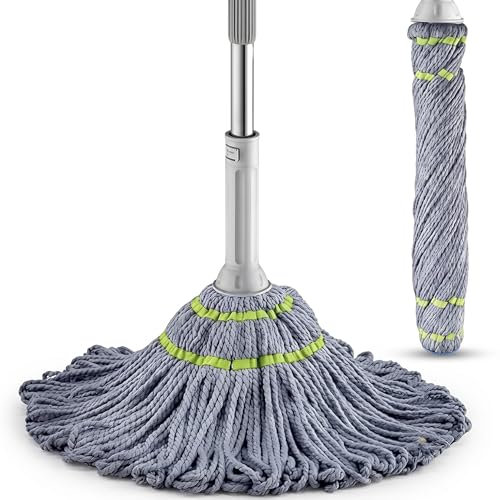 Image of Microfiber Squeeze Twist Mop for Floor Cleaning | 18-Inch Telescopic Extendable Handle | Self-Wringing Cotton Mop Head | Hardwood, Tile, Marble & Granite | Home, Office & Hospital Use | DecorTwist