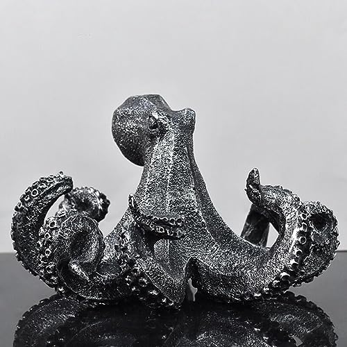 Estatua Vintage de Pulpo 10 Pulgadas Plateada miniatura 6