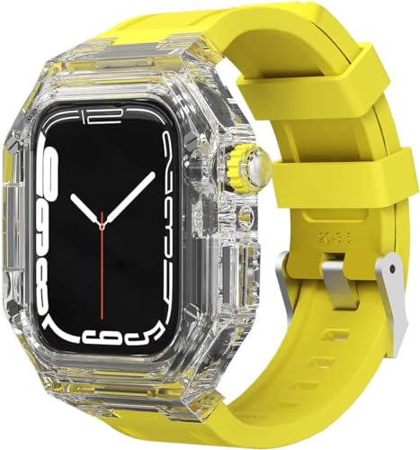 Kit bracelet de montre sport transparent en caoutchouc pour iWatch séries 8 7 6