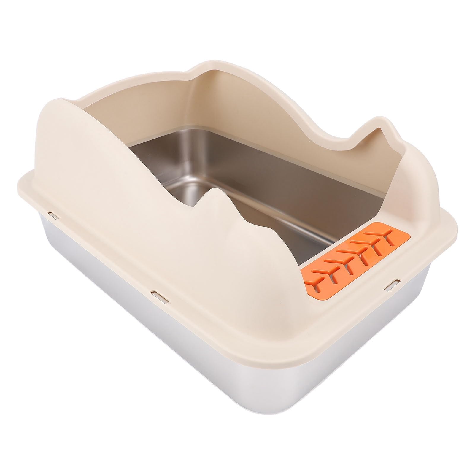 Pongnas Lettera per Gatto in Acciaio Inox con Coperchio, Vassoi Ad Alti