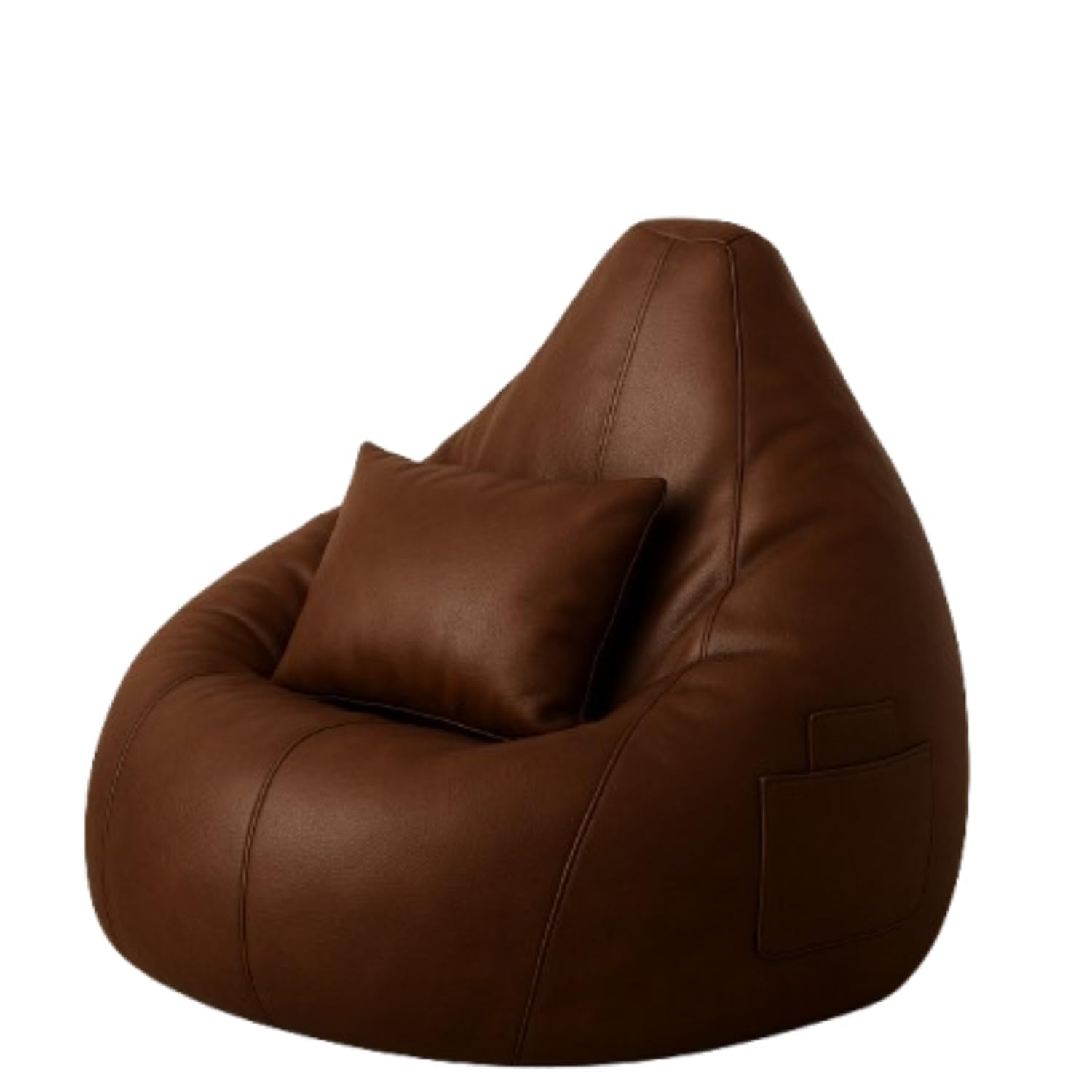 Bean Bag Cover for Adults & Kids with Side Pocket – Soft Cover, Versatile for Living Room, Bedroom, Gaming & Relaxation | Cover Only (Free Pillow, No Beans) (Brown, XXL)-image-45