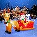 Danxilu 2 M Langer Aufblasbarer Weihnachtsmann auf Schlitten mit Schneemann und Rentier Außendekoration, Integrierte LED-Lichter Aufblasbare Hofdekoration für Garten Rasen Terrasse Weihnachtsdeko