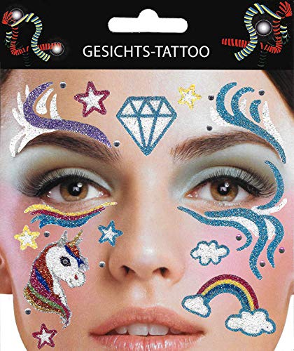 Gesichts Tattoo Halloween I Gesichtstattoo I Grusel I Geist I Fasching I Karneval I Halloweenschminke I (Einhorn) Cover