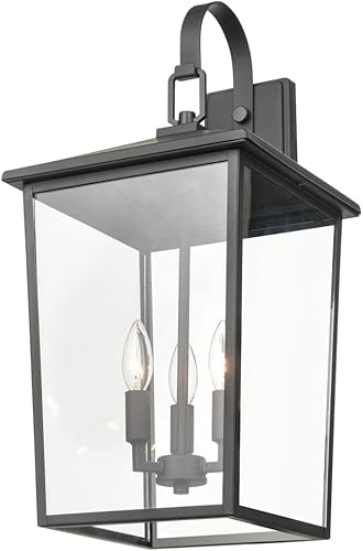 Miniatura 4 de Millennium 2974-PBK - Farol de acero para exteriores, con capa de polvo antioxidante, clasificación húmeda, pantalla de vidrio transparente,