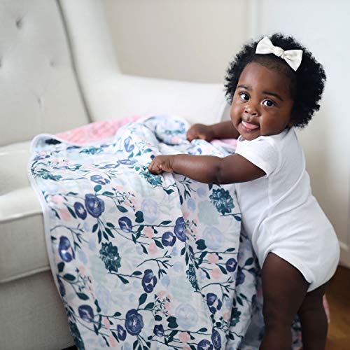 Image of Aden + Anais Essentials Dream Blanket, Muslin Baby Blankets for Girls & Boys, Ideal Lightweight Newborn Nursery & Crib Blanket, Unisex Toddler & Infant Bedding, Shower & Registry Gift, Flowers Bloom