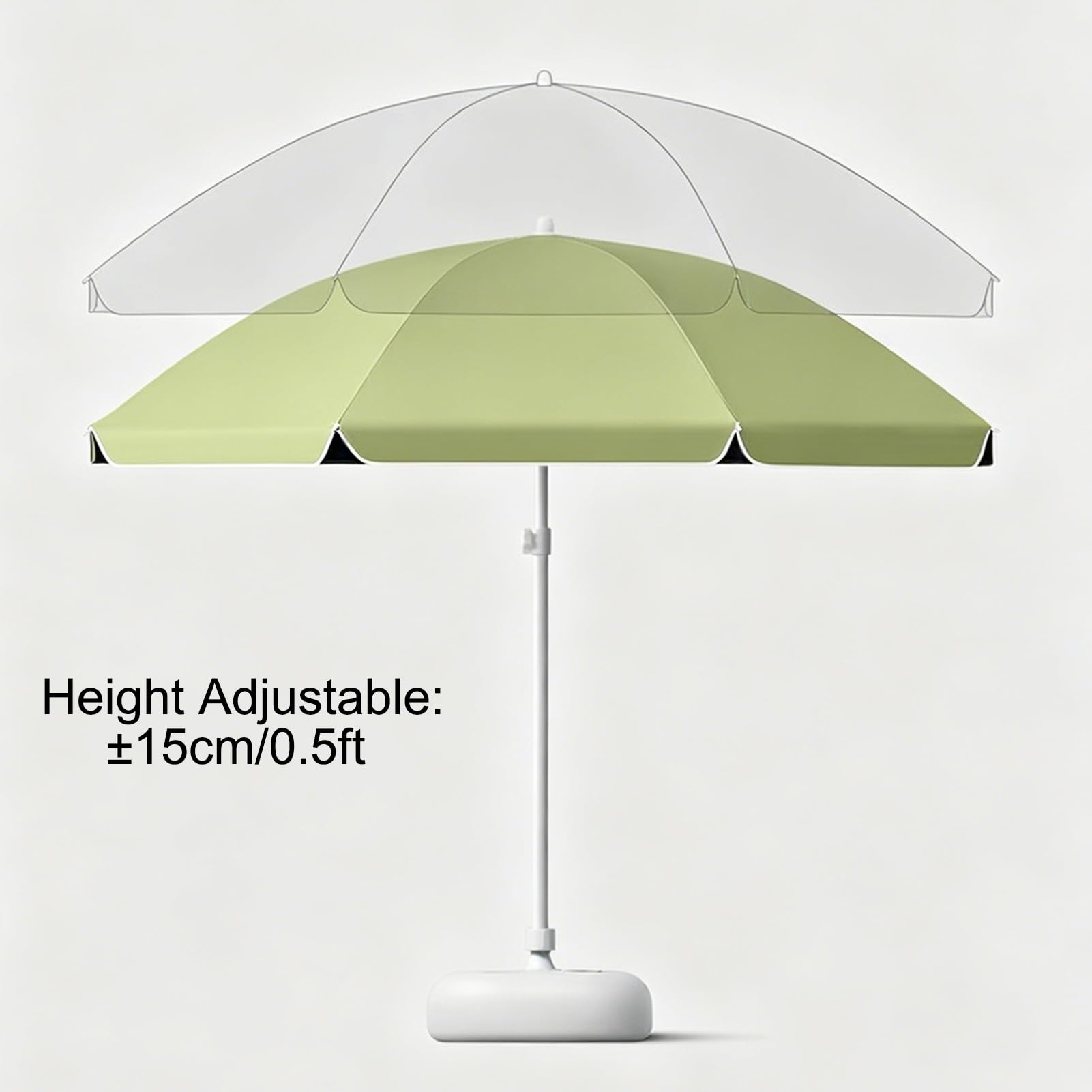 Parasol Plażowy 240 cm z Regulowaną Wysokością, Wodoodporny Parasol Ogrodowy z UPF 50+, do Ogrodu na Plażę na Kemping