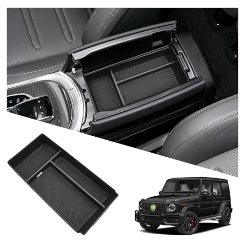 Ruiya G-Class G550/G350/G63 AMG/W463/W464 Center Console Organizer for Mercedes G Wagon Accessories Middle Console Organizer Compatible with 2018 2019 2020 2021 2022 2023 2024 2025 Benz G-Wagon