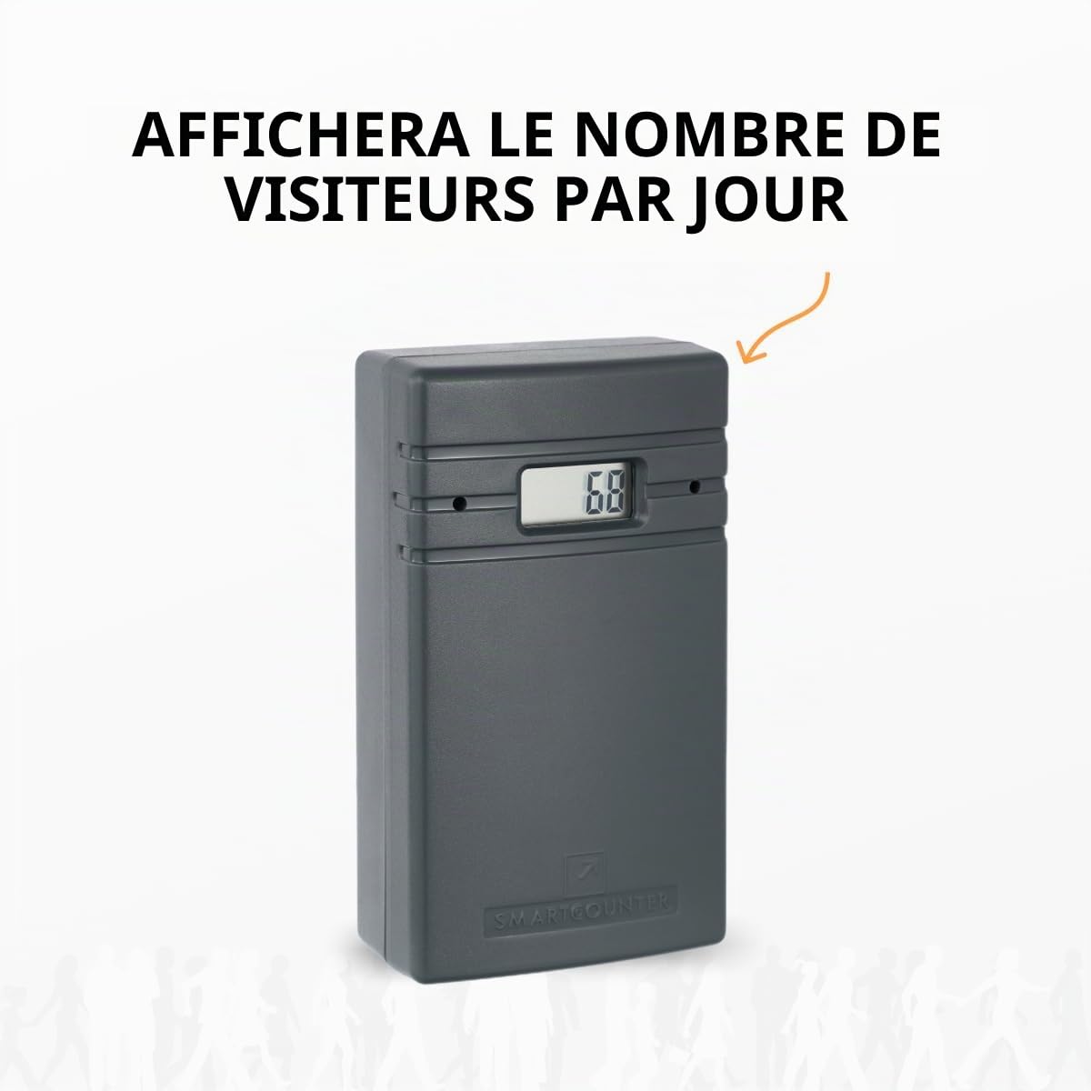 Afficher le compteur des personnes, sans fil. Porte compteur de visiteurs pour la vente au détail. Capteur de faisceau infrarouge