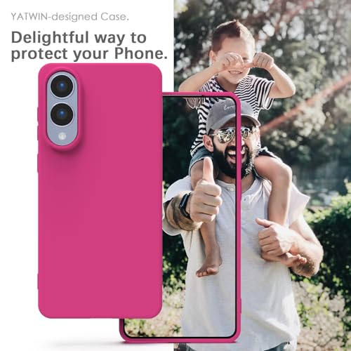 Image of YATWIN Silicone Case for Samsung Galaxy S25 FE 4G, Soft-Touch, Shockproof, DustProof, Antiskid Phone Cover for Samsung Galaxy S25 FE - Magenta