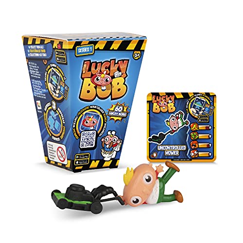 LUCKY BOB - Pack 1 Figura divertida sorpresa y coleccionable de Lucky Bob con su Accesorio y 1 carta para interactuar con la APP; Para niños a partir de 3 años