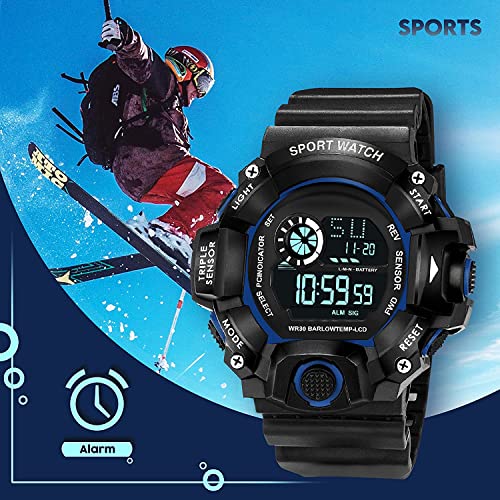 Image of Acnos Digital Sports Watch - Rugged Outdoor Multi-Function Countdown Timer & Alarm (WR30 Water-Resistant)