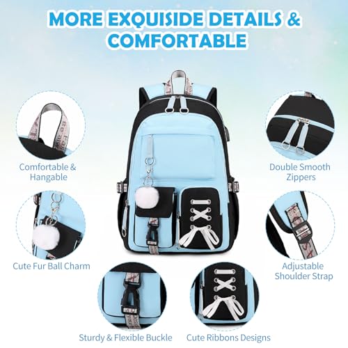 Sac à dos d'école filles cartable grand volume avec boîte à bento