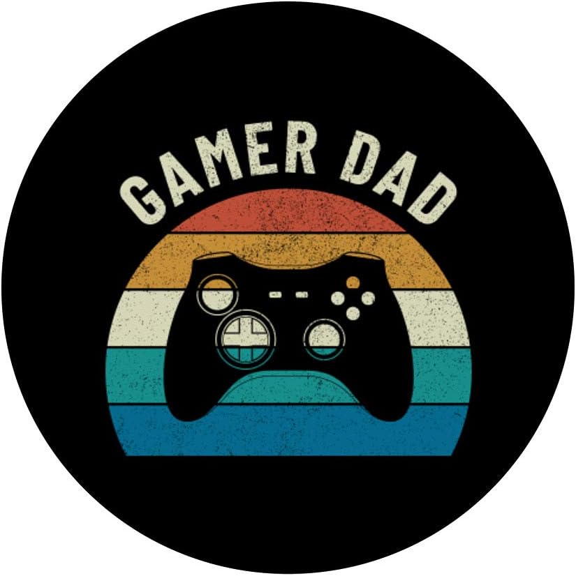 Gamer Dad Video Game Gaming Father Vintage PopSockets PopGrip: Swappable Grip for Phones & Tablets image 3