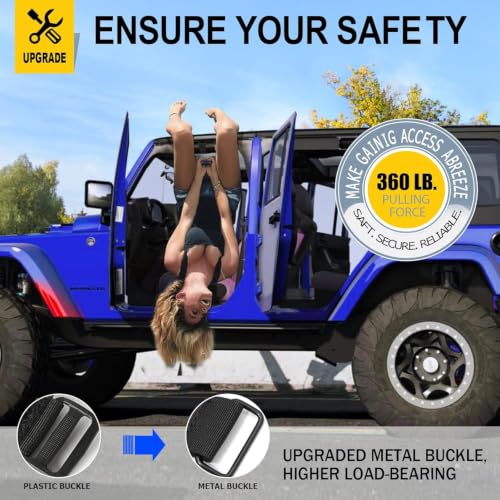 Image of moveland Roll Bar Grab Handles with US Flag for Jeep Wrangler 1955-2023