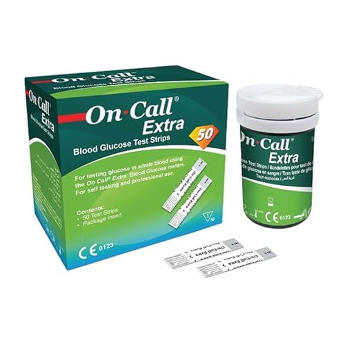 On Call Extra Blood Glucose Test Strips (50 Tests/Vial)