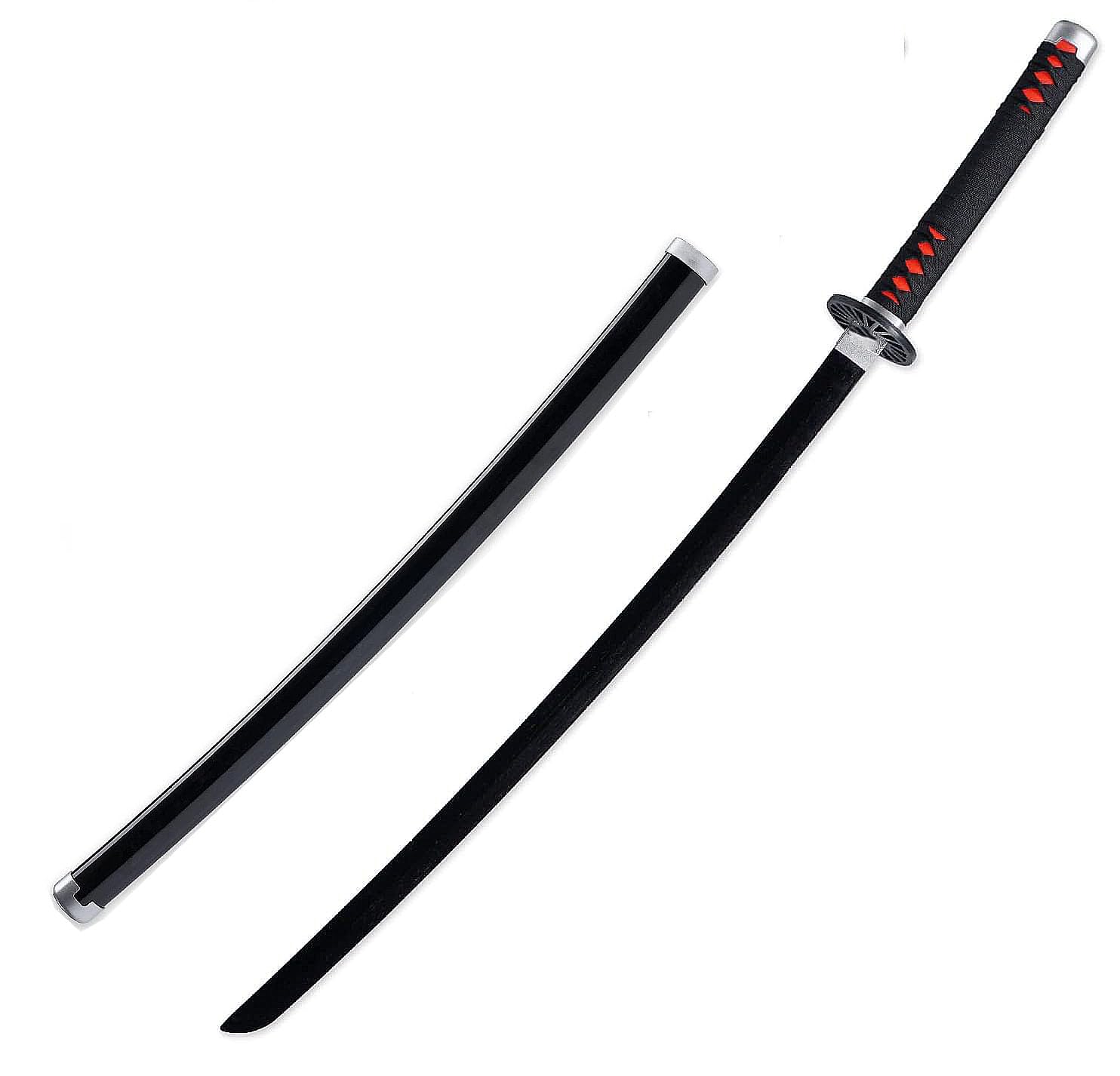 Demon Sword 41 Inch, Bamboo Samurai Katana , Anime Original Texture Style Cosplay Sword, Collectible Replica for Halloween Fancy Costume Party Dress Fans Gift (B-Tanjirou)