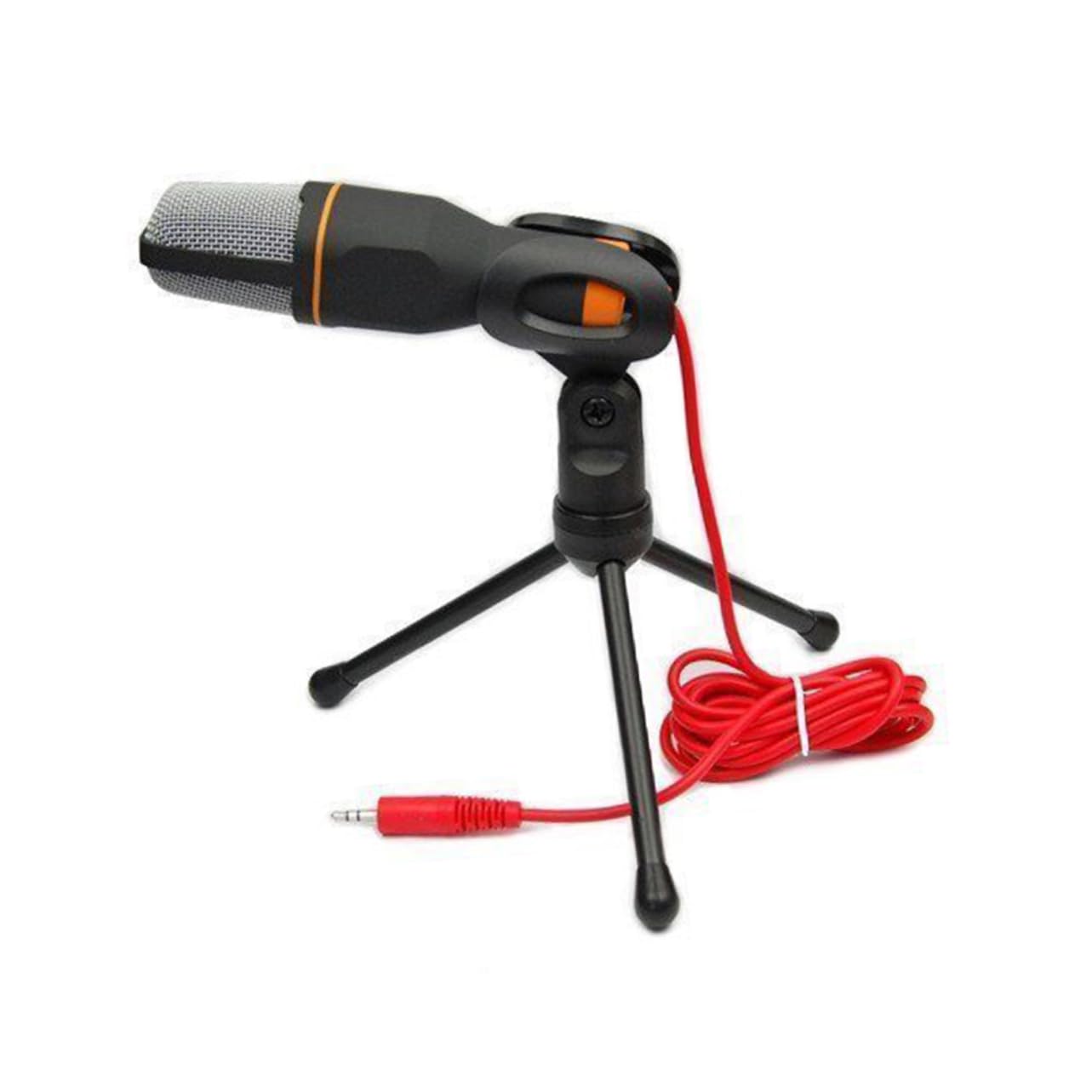 BESPORTBLE Mic Condenser Microphone with Holder Clip for Podcasting Karaoke and Streaming Model Black Portable Design for PC and Laptop