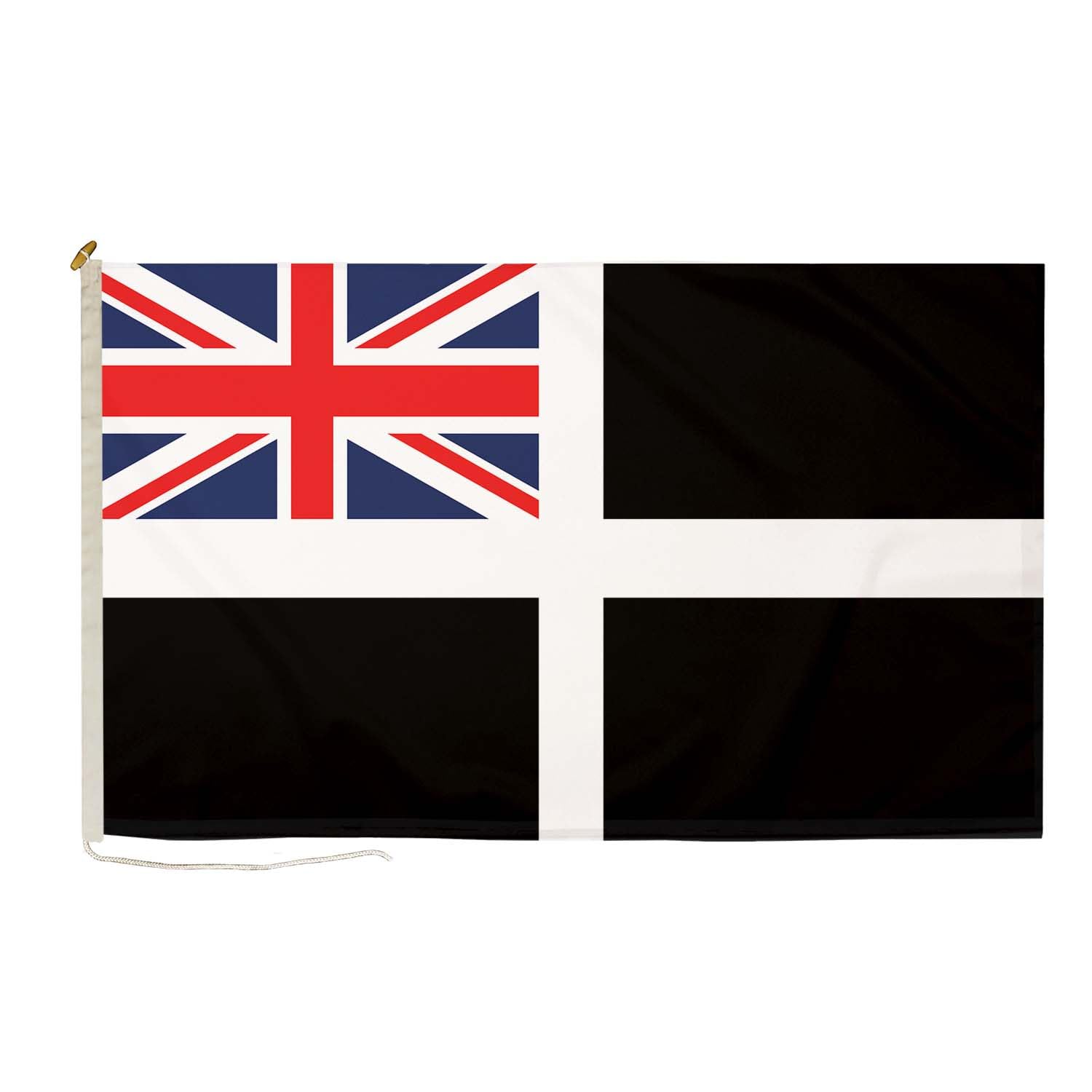 DuraFlag Cornwall Ensign Small Courtesy Flag 3ft x 2ft (90cm x 60cm) Rope & Toggle Premium Quality Military Ensign Polyester Flag for Flagpoles, Ceremonial Display and Outdoor Use