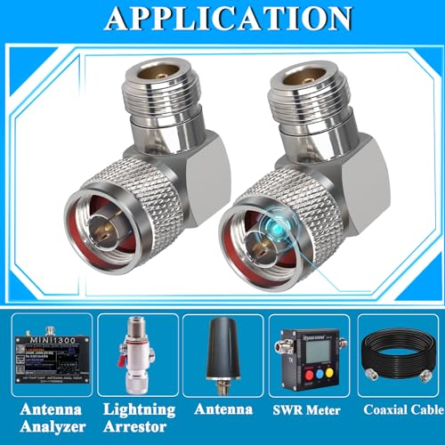 Adaptador en ángulo derecho N Macho a Hembra 90° 2 unidades miniatura 4