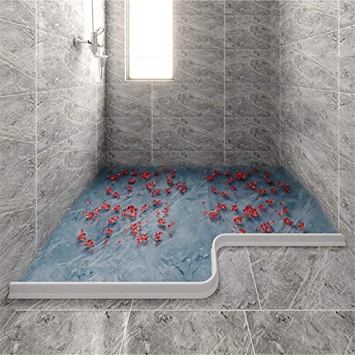 Tira de ducha autoadhesiva de silicona flexible para separación de agua en baño 3