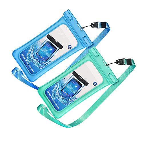 PretyzOOM 2 peças bolsa universal à prova d'água bolsa para celular bolsa seca capa flutuante trans