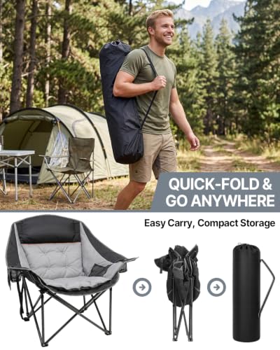 HOPERAN Silla Plegable Oversized para Camping para Adultos, Capacidad 500 lbs miniatura 7