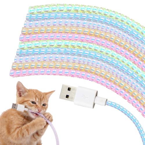 Friends 10 Pcs Cord Protectors from Pets No Chew 43.3'',Flash Colors