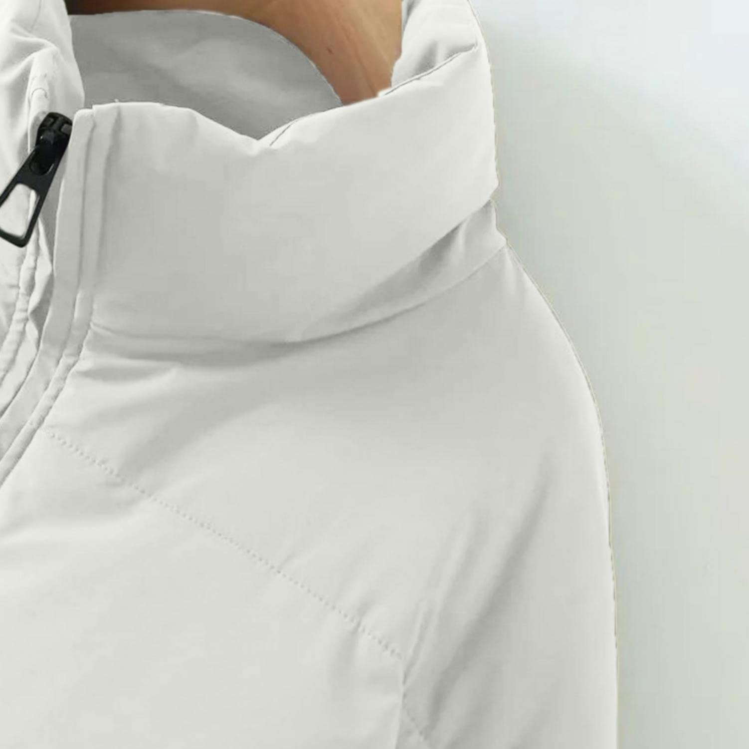 Piumino da donna, leggero, invernale, caldo, con chiusura lampo, per il tempo libero, traspirante, antivento, giacca trapuntata, giacca softshell, beige., XS