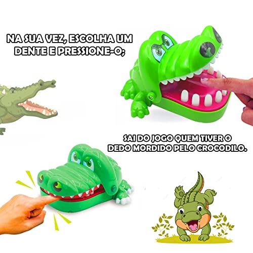Jogo Crocodilo Morde Dedo Infantil De Mesa Brinquedo Jacaré Dentista Pegadinha Presente Para Criança