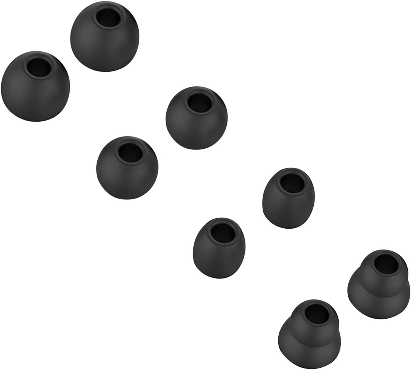 Sqrmekoko 8pcs Eartips Earbuds Eargels Replacement for Beats Powerbeats Pro Wireless Earphone Headphones (Black)