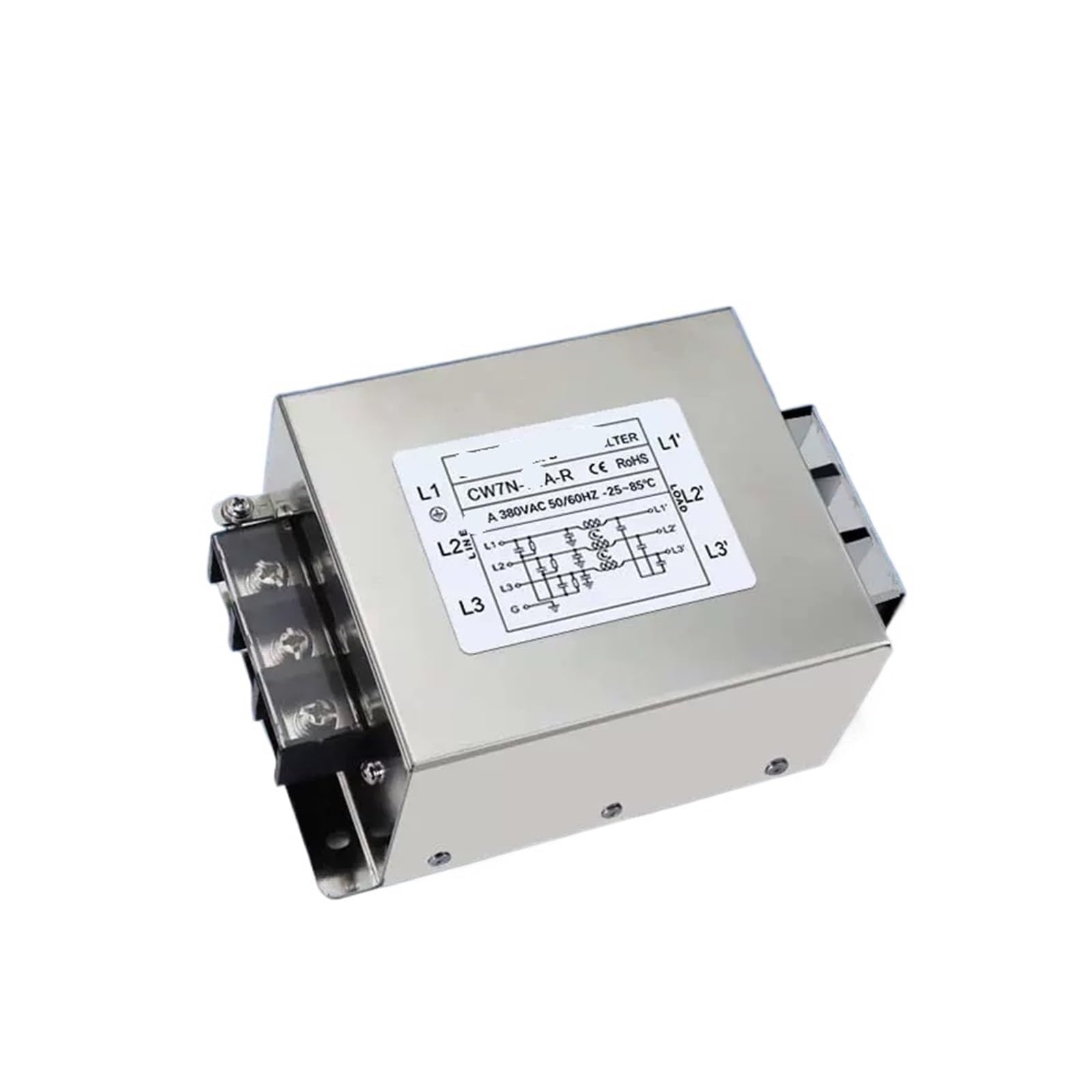CAAUYXZW CW7N Three-Phase Three-Wire AC Terminal Block Power Filter servo Inverter Input and Output Type 380V Anti-Interference(CW7N-120A-R)