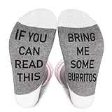 KGHYT Funny Socks If You Can Read This Bring Me Burritos Novelty Gifts For Women Men, Red And White Striped Socks, Christmas Gift.(034)