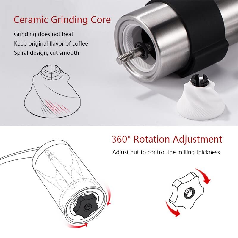 XinQt 1 Stück Manuelle Kaffeemühle 30 / 40g Waschbarer Keramikkern Home Kitchen Mini Hand Kaffeemühle Haushalt… – Bild 5