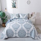 HoneiLife Quilt Set Queen Size - 3 Piece Microfiber Quilts Reversible Bedspreads Patchwork Coverlets