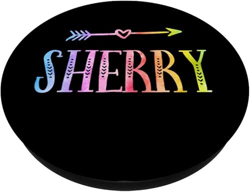 Miniatura 2 de Sherry Gift Black Pastel Watercolor Heart Arrow Sherry - PopSockets Grip and Stand for Phones and Tablets