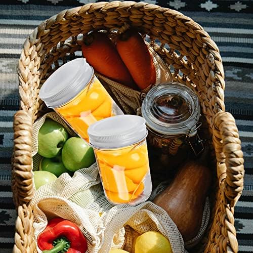 Yesland 12 Pack 8 Oz Glass Regular Mouth Mason Jars with Metal Airtight Lids - BPA Free Overnight Oats Jars with Lid and Wide Mouth Mason Jars for Jelly, Jam, Dry Food, Spices, Herbs, Salads, Yogurt