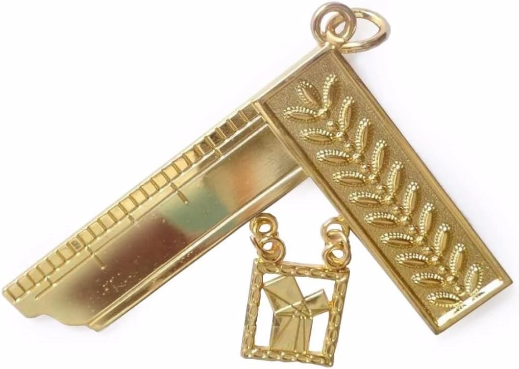 Bricks Masons Past Master Blue Lodge Collar Jewel - Gold Coated