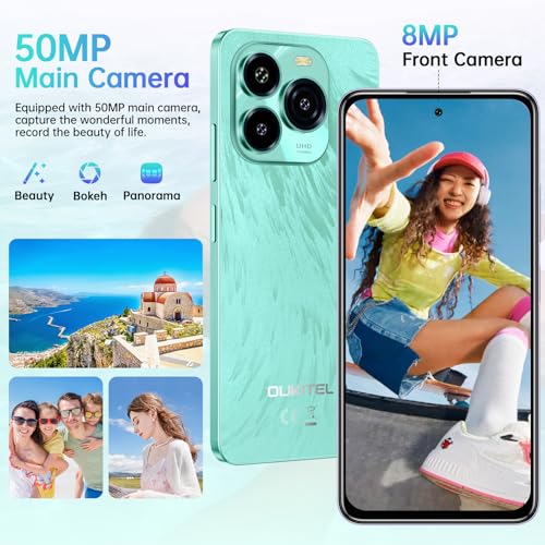 OUKITEL C65 Smartphone Android 15, 6.7" HD+ 90Hz Telefono Cellulare, 16GB+128GB/1TB Telefoni, 50MP Cellulari, 5150mAh, 4G Dual SIM/Fingerprint/OTG/3.5mm Jack/3 Card Slots/GPS - 4