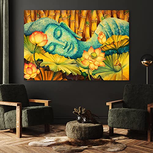 Eorntdy Canvas Wall Art Buddha And Lotus Canvas Print Artwork Watercolor Wall Art Paintings Framed Ready To Hang For Living Room Dinning Room Bedroom Bathroom Home Decor 12X18Inch #TOP5