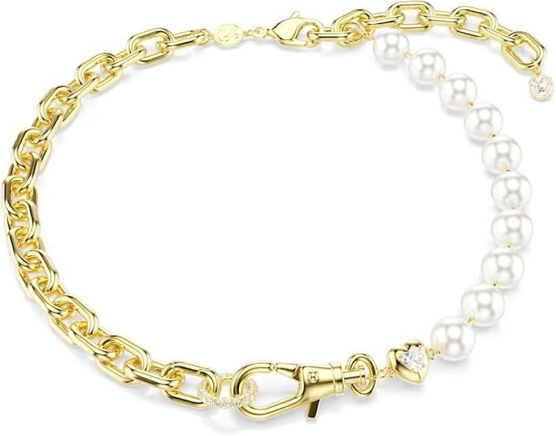 Collar chapado en oro con perlas de cristal Swarovski Idyllia