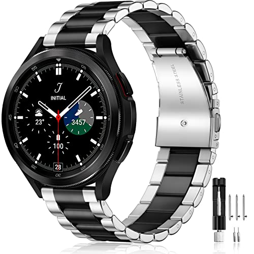 Lerobo Stainless Steel Band Compatible with Samsung Galaxy Watch 8 7 6 5 4 FE 40mm 44mm 45mm/Galaxy Watch 8 Classic 6 4 Classic 43mm 47mm 42mm 46mm, 20mm Metal Replacement Band for Men Women