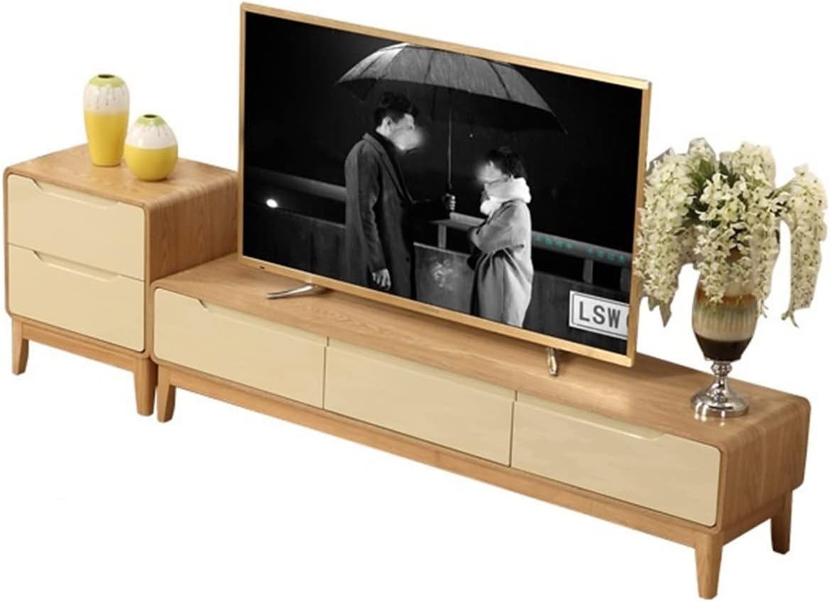 Tv Table Small Family Tea Table TV Cabinet Suit Simple Solid Wood Living Room