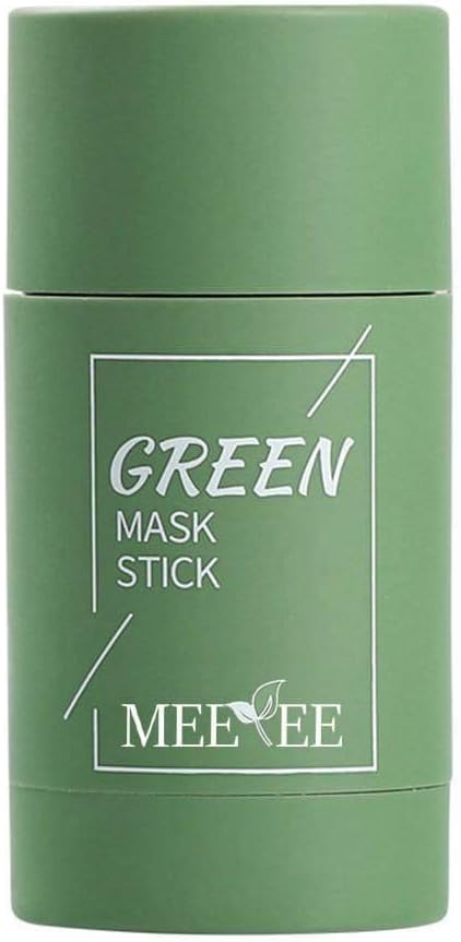 Green Tea Purifying Clay Stick Mask, Green Tea Mask stick For Face Moisturizes Oil Control, Deep Clean Pore, Improves Skin,for All Skin Types Men Women 1pc (GREEN)