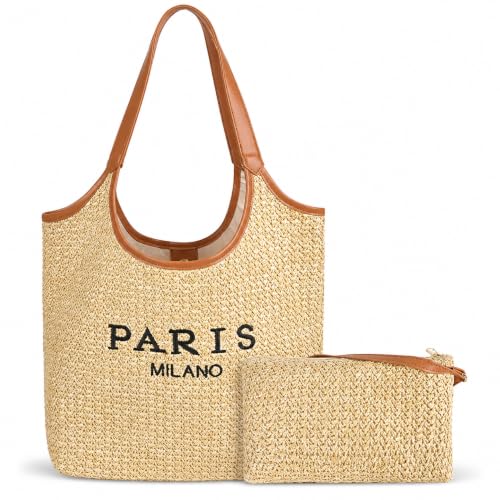 Bolso Tote de Paja para Playa para Mujer miniatura 1