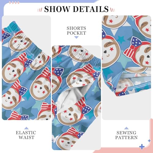 ZZXXB American Sloth Star Boys Long Pants Soft Trousers Elastic Waist Kids Lounge Bottoms with Pockets S-XL4