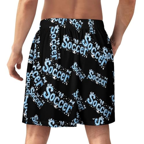Soccer Men's Pajama Bottoms Lounge Pj Shorts Stretch Sleep Shorts for Home Vacation Beach3