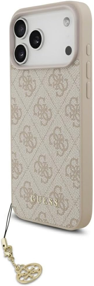 CG MOBILE Guess 4G Charms Collection Compatible with MagSafe Case for iPhone 17 Pro Max (Pink)
