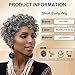 DOcute Short Gray Wigs For Women Grey Curly Wig Salt And Pepper Curly Bob Curly Glueless Wig Short Hair Afro Wigs For Black Women Black Wig（Black And Gray）